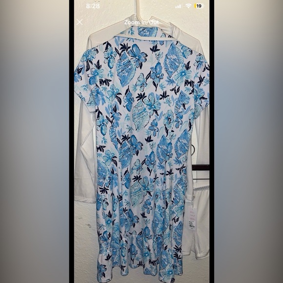 Lilly Pulitzer Aqua and White Floral Mini Dress - Picture 5 of 9